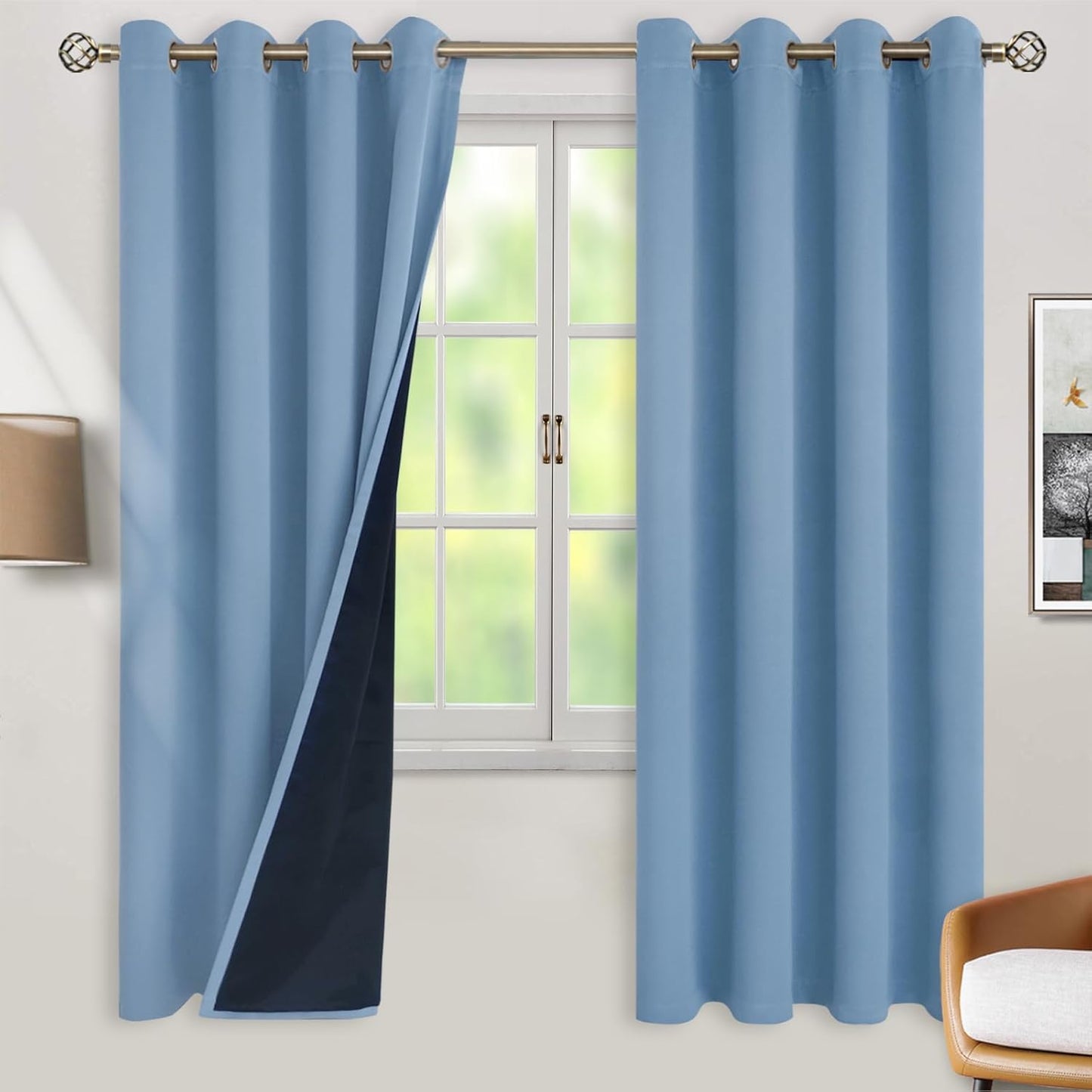 BGment Thermal Insulated Blackout Curtains for Bedroom 52x72