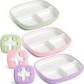 Kids Porcelain Divided Plates 3-Set with Silicone Suction - Classic