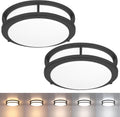 2 Pack Black Ceiling Light 10 in Flush Mount LED - Adjustable CCT
