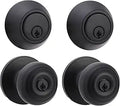 Exterior Door Knob With Lock and Deadbolt - Classic Matte Black
