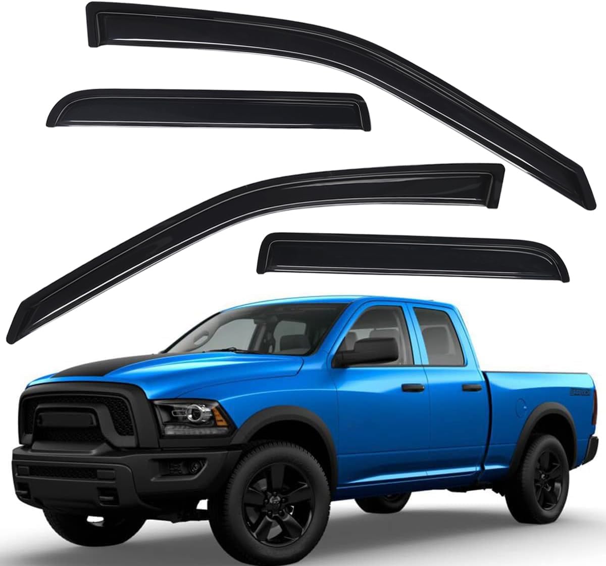 Lightronic Auto Vent Window Visors for Dodge Ram 1500 Quad Cab