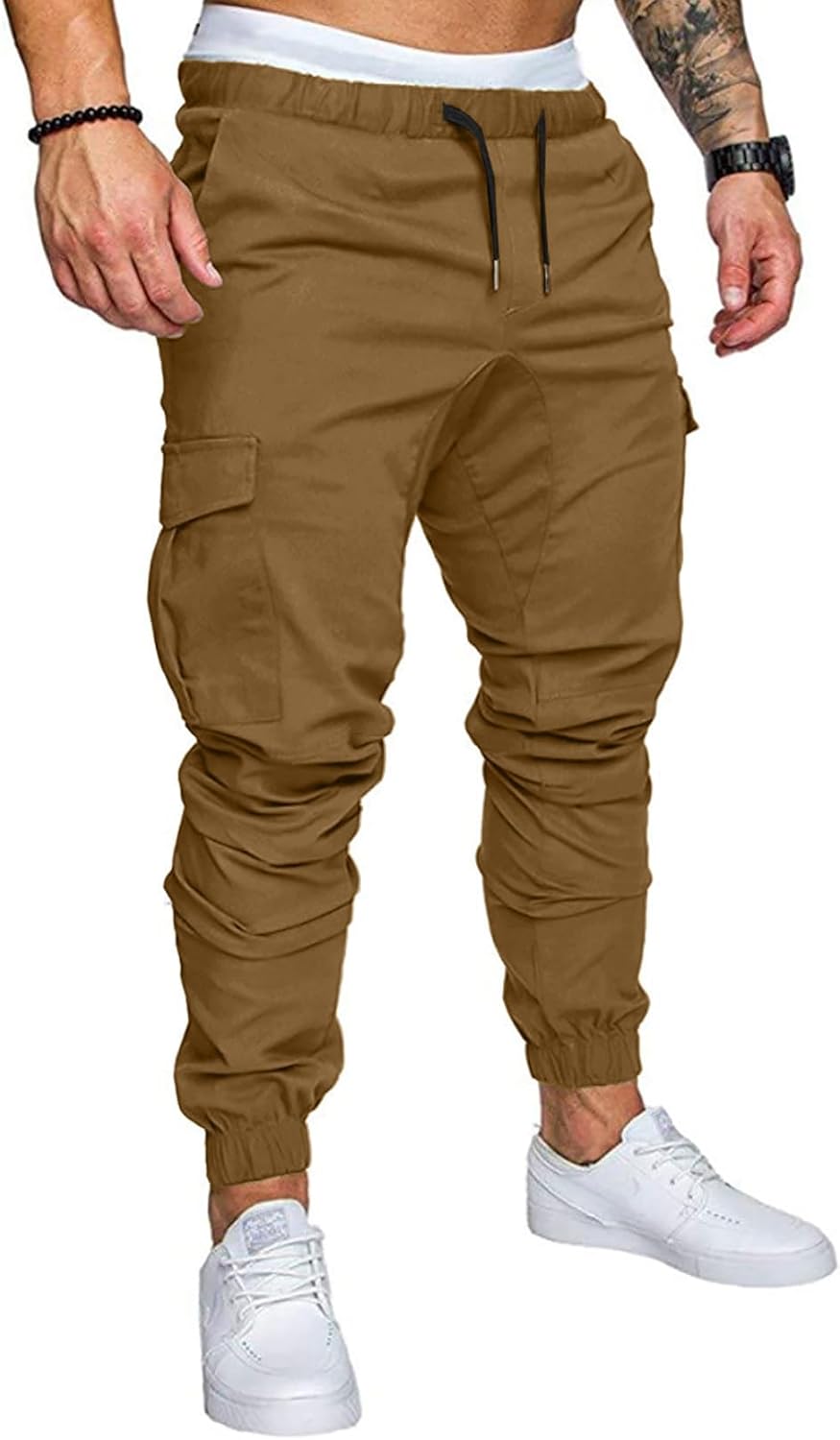 Mens Fashion Cargo Pants - Casual Cotton Tapered Joggers