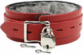 VP Leather Austin Latigo Leather Collar with Faux Fur Lining