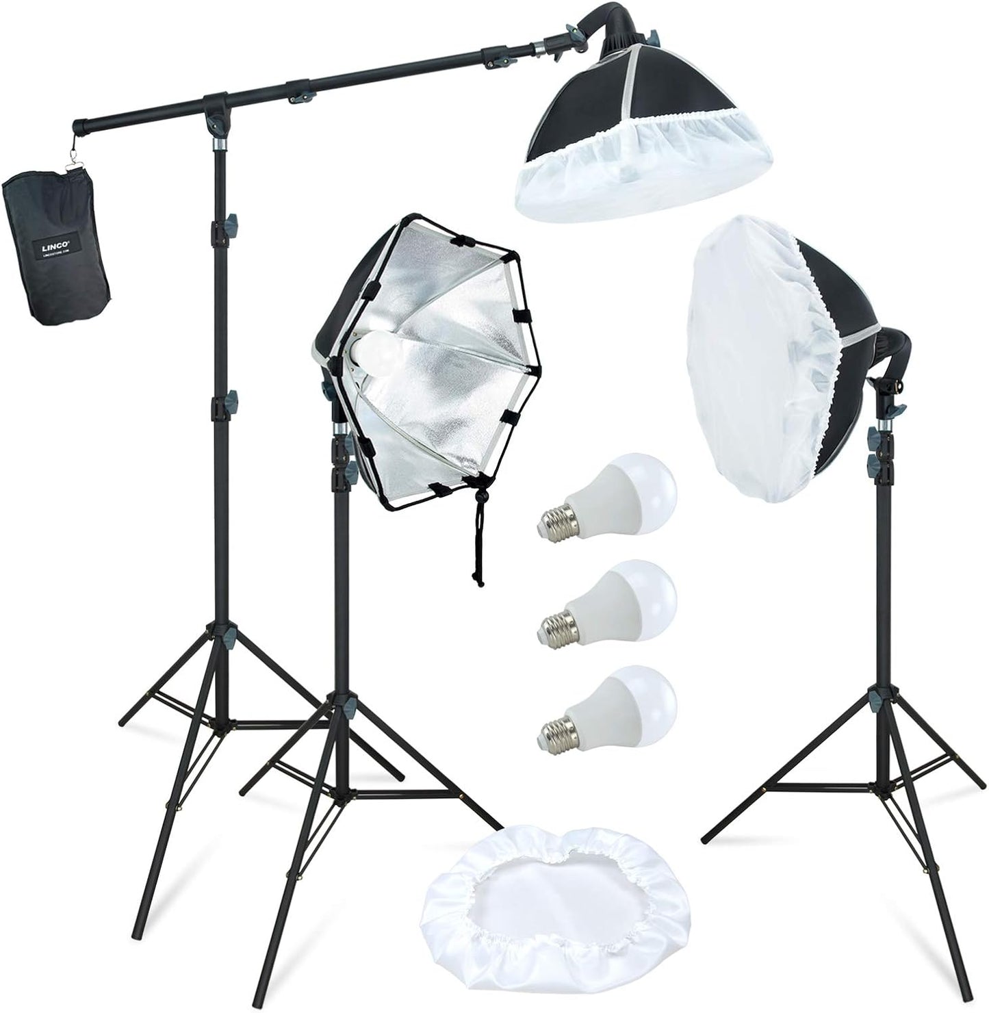 LINCO Photography Studio Lighting Kit with Adjustable Softbox