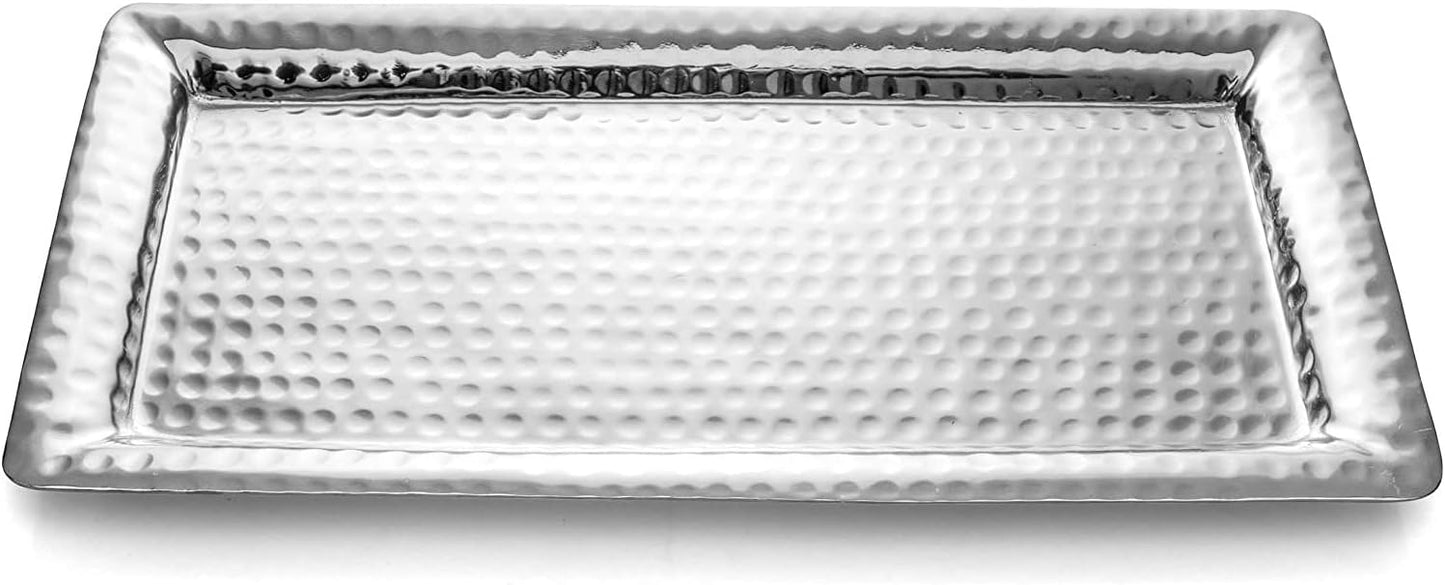 Hand Hammered Metal Serving Tray for Elegant Gatherings