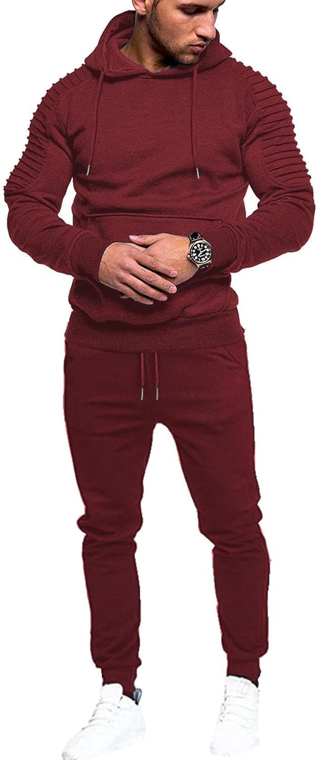 Men's Tracksuit 2 Piece Hoodie Sweatsuit Sets for Casual Wear