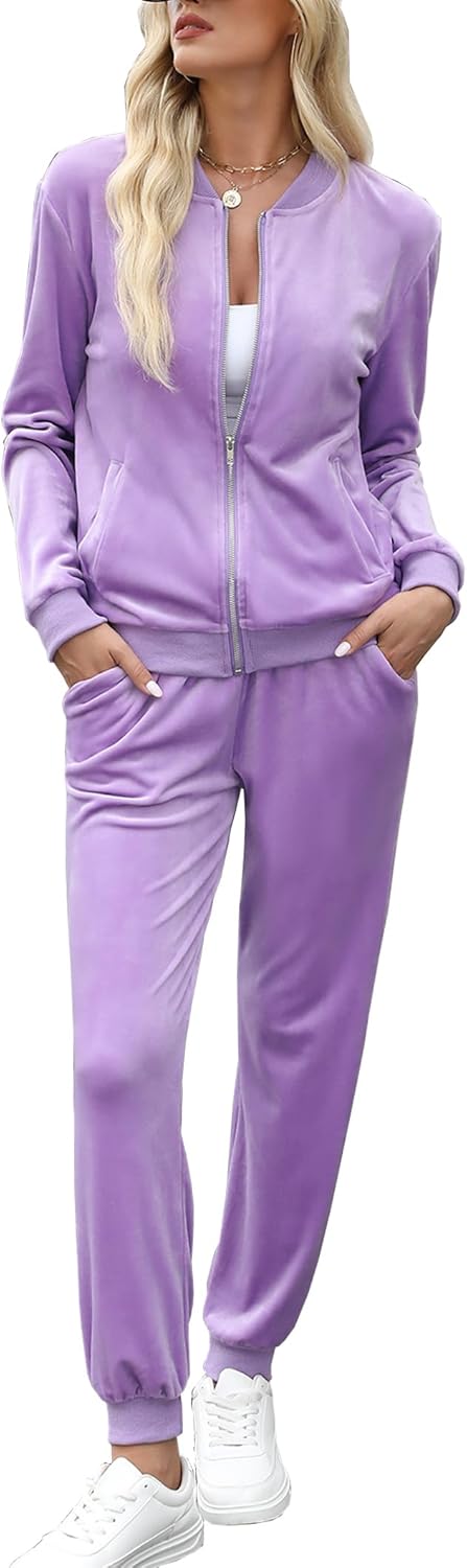 Marvmys Women's Velour Tracksuit Set for Cozy Comfort and Style