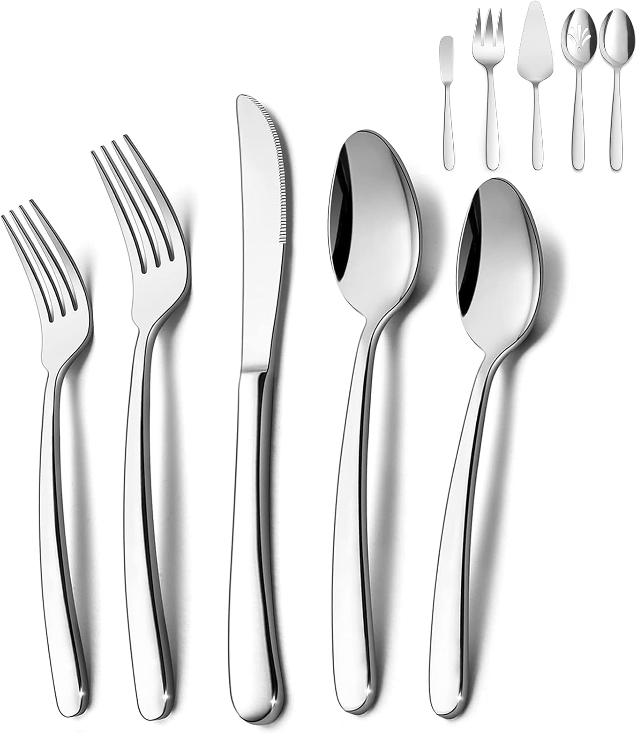 HaWare Heavy Duty Silverware Set - 65 Pieces for 12 People