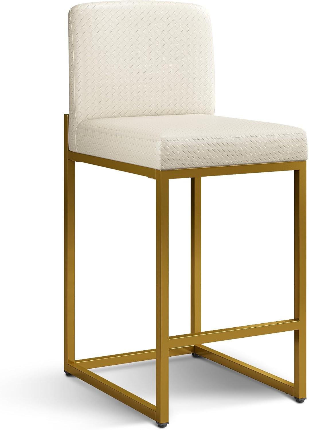 PHI VILLA Bar Stools - Stylish White and Gold Kitchen Seating