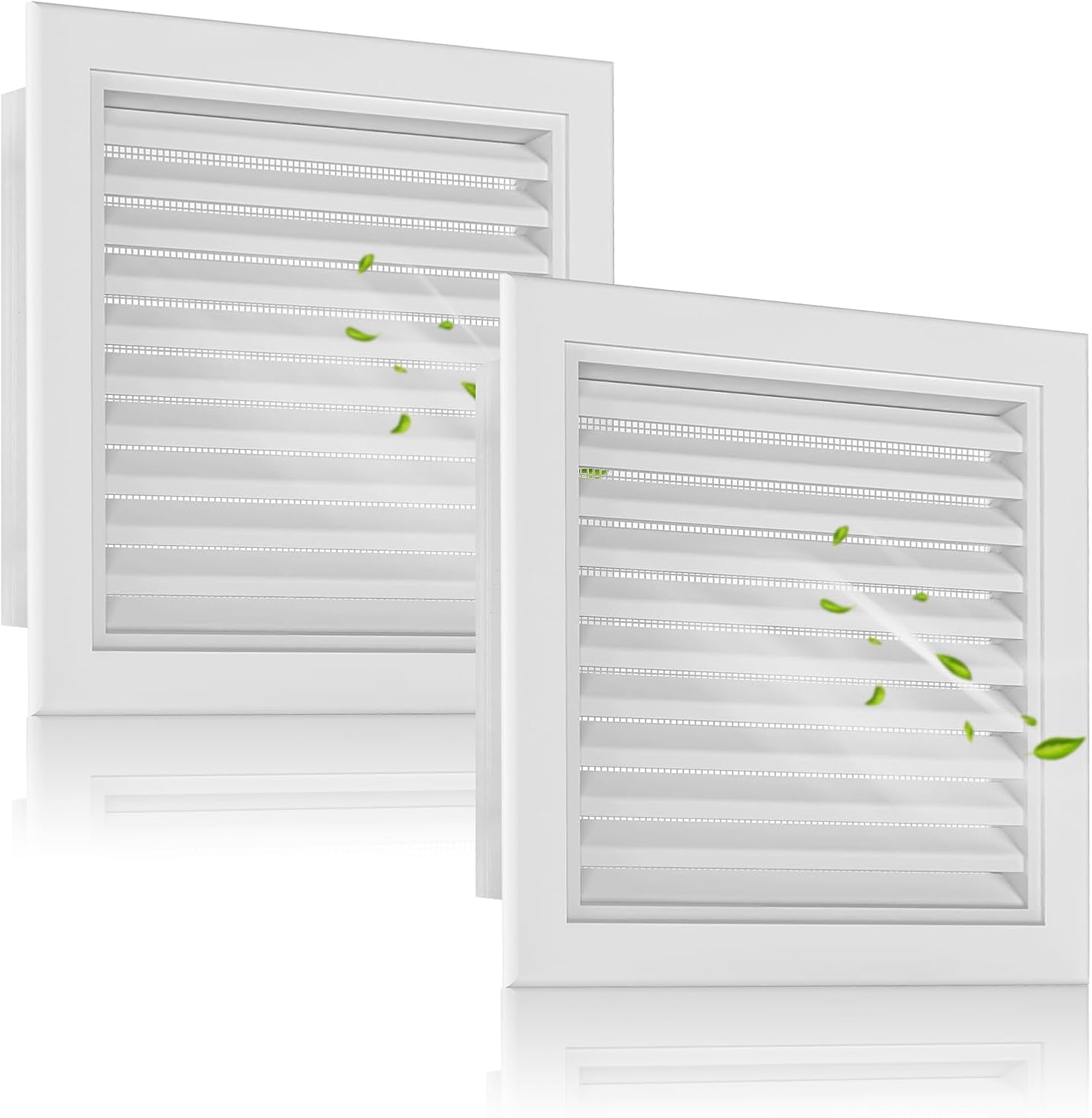 2-Pack 10 in x 10 in Premium Aluminum Gable Vents for Ventilation