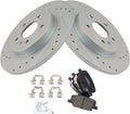 TRQ Rear Brake Pad & Rotor Kit Ceramic G-Coated - Direct Fit