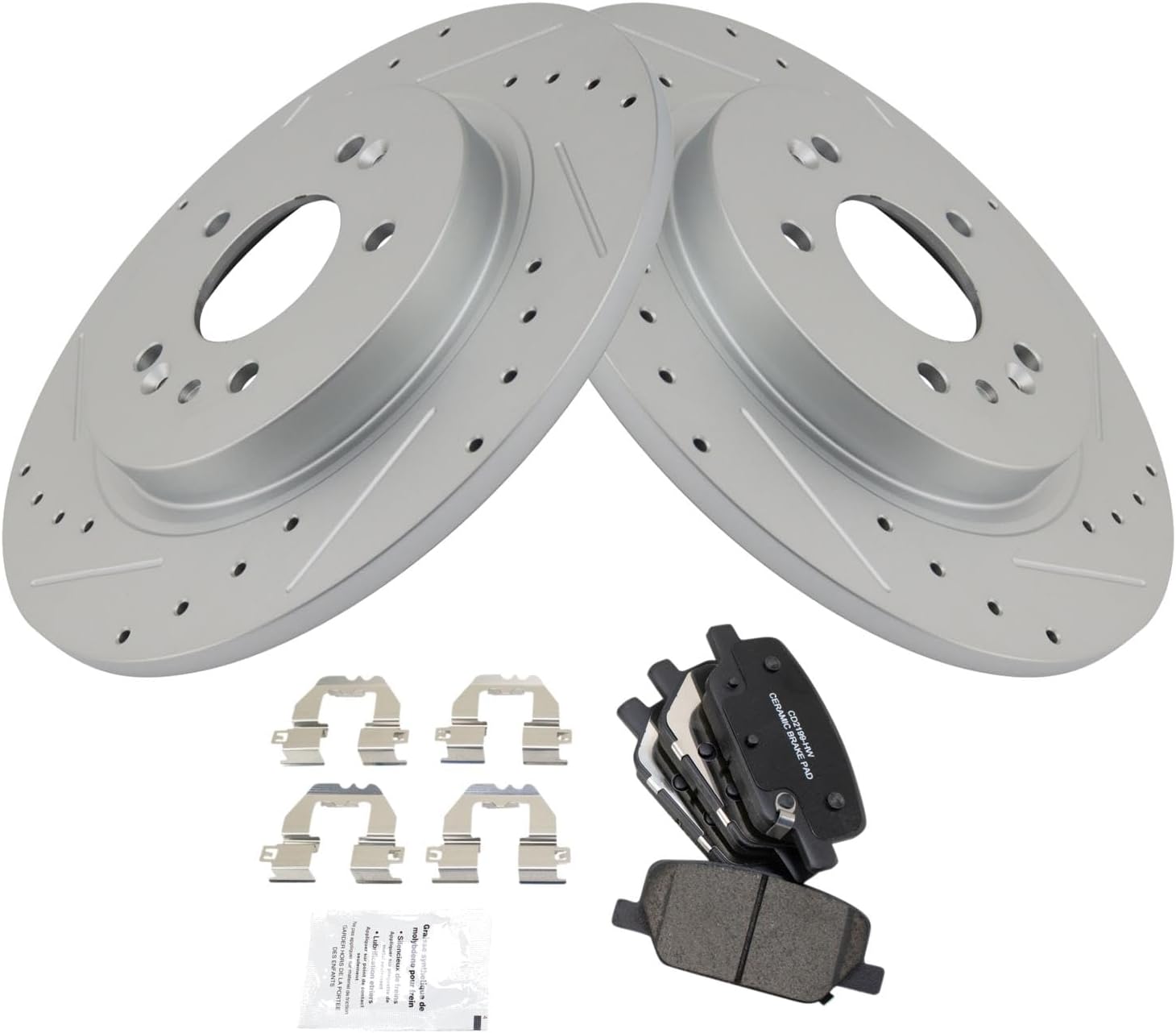 TRQ Rear Brake Pad & Rotor Kit for Hyundai Palisade & Kia
