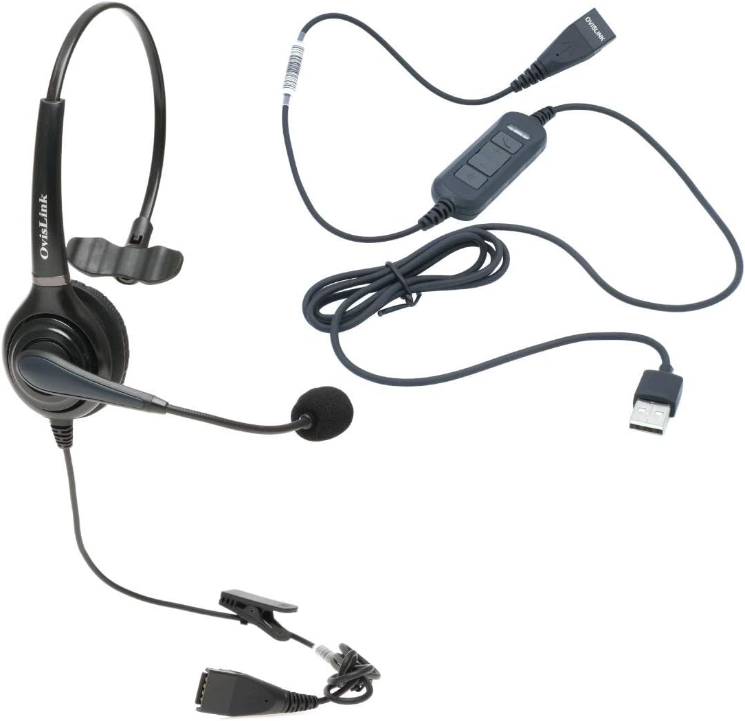 USB Computer Call Center Headset with Noise Canceling Features