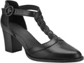 Womens Block Chunky Heels T Strap Dress Shoes Closed Toe Pumps