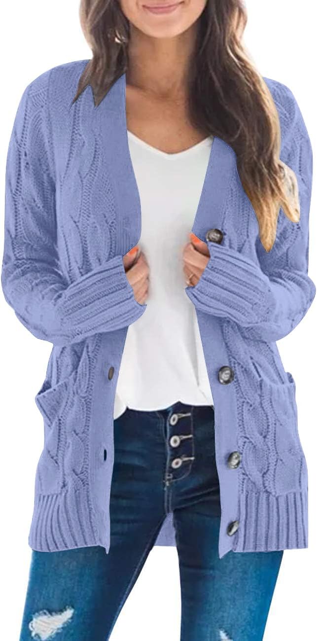 MEROKEETY Women's Cable Knit Cardigan for Cozy Fall Style
