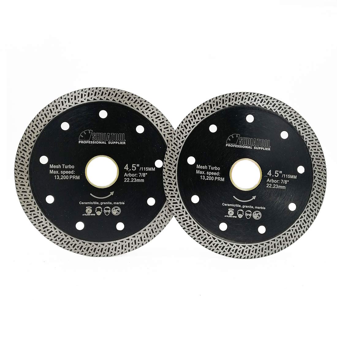 SHDIATOOL 4-1/2 Inch Diamond Turbo Blades - Precision Cutting x2