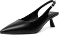 Mostrin Kitten Heels for Women Pointed Toe Slingback Pumps - Low 2.16
