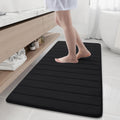 Buganda Memory Foam Bath Mat Runner 60in x 24in - Ultra Soft Black