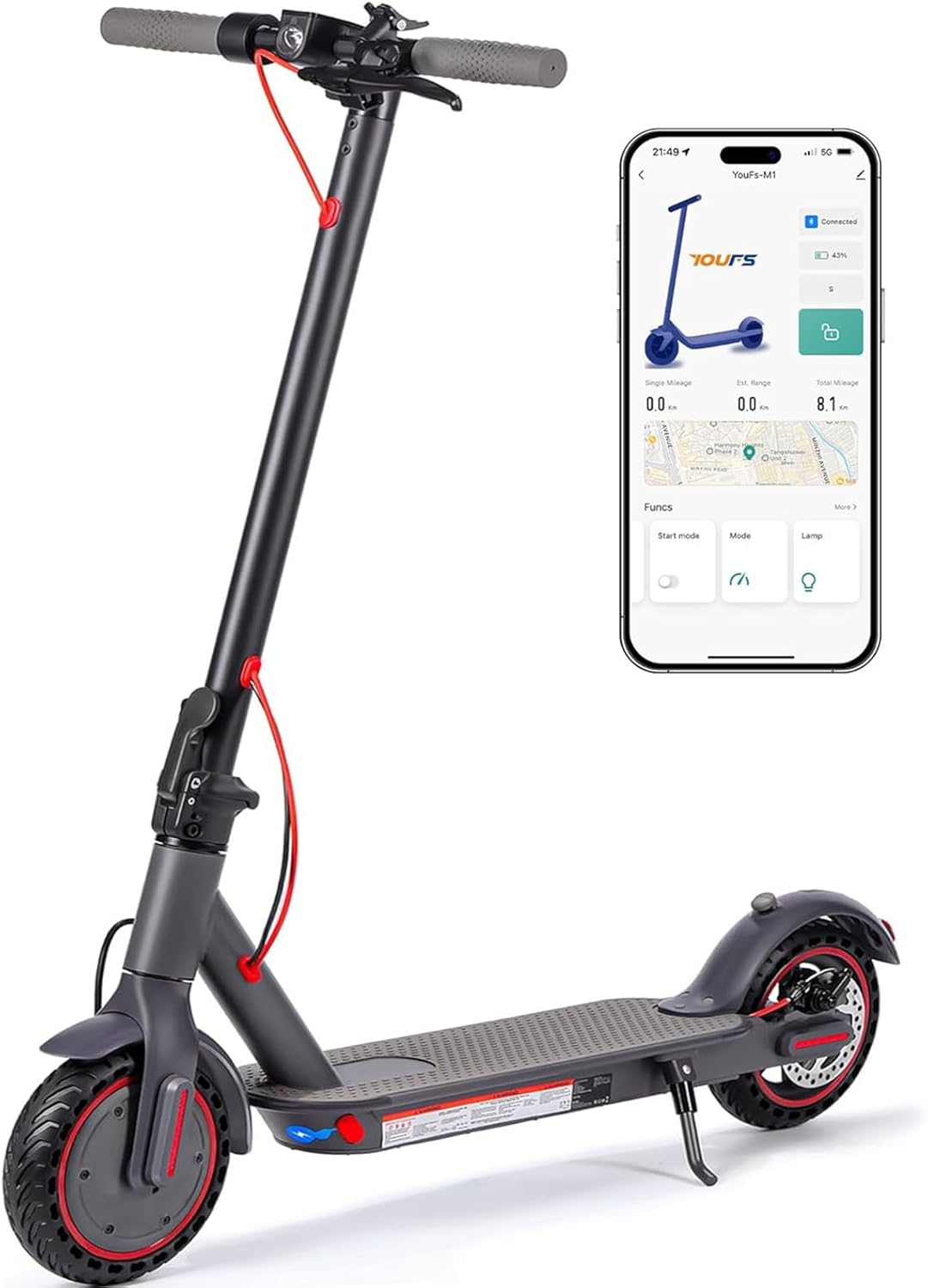 Electric Scooter for Adults with Dual Suspension and App Control