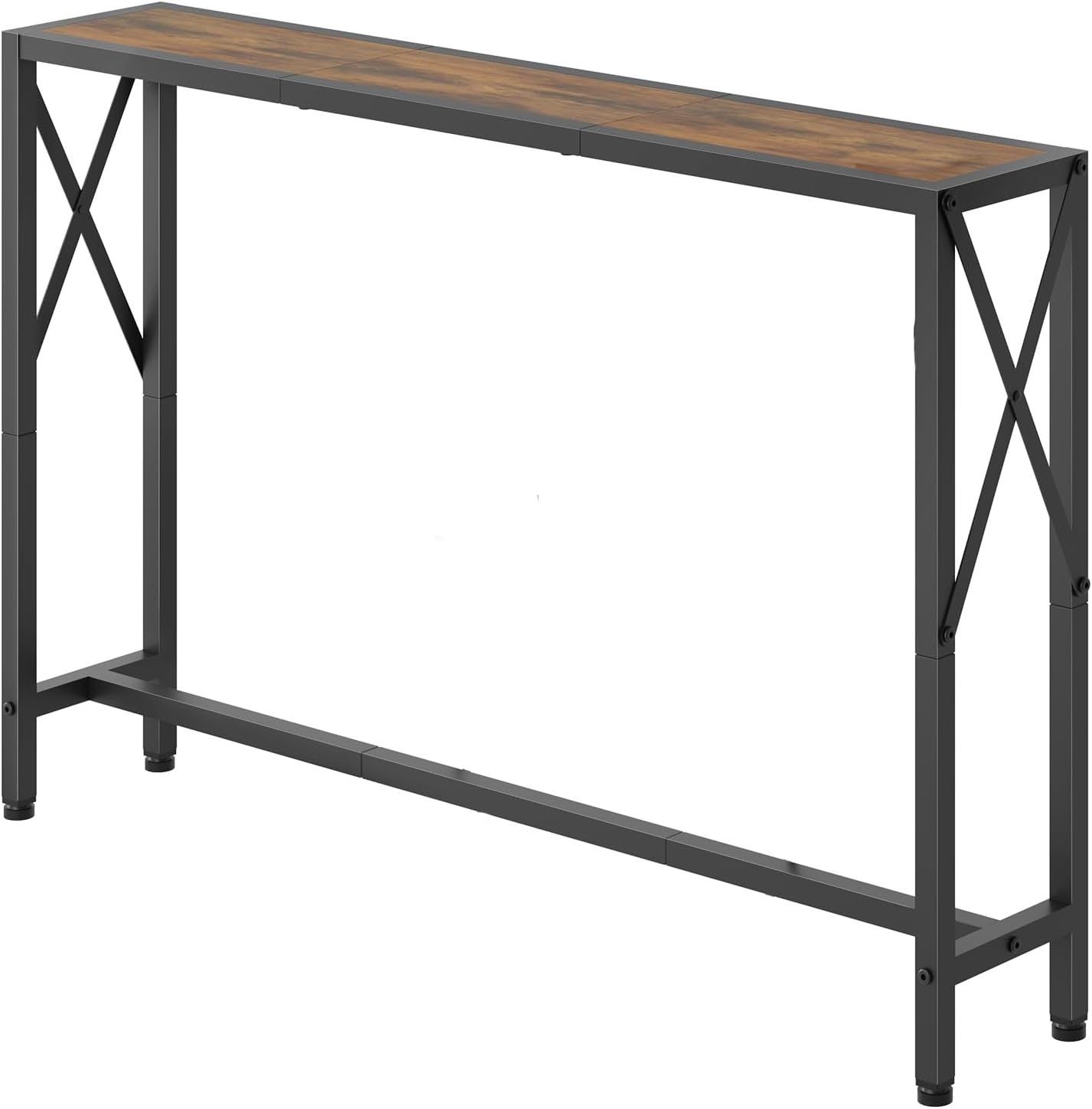 41.7 Console Table for Behind Couch, Rustic Brown Industrial Style