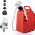 3.2 GPM Portable Fuel Transfer Pump with Auto-Stop Nozzle - Gray