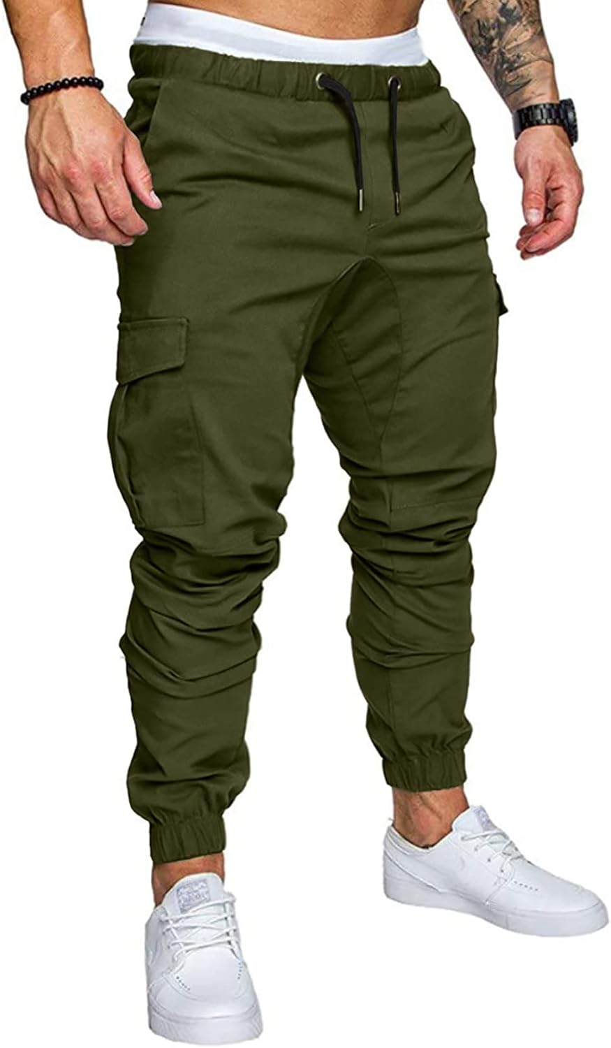 Mens Fashion Cargo Pants - Casual Cotton Tapered Joggers