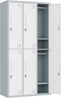 Metal Locker with 6 Doors for Employees and Home Storage