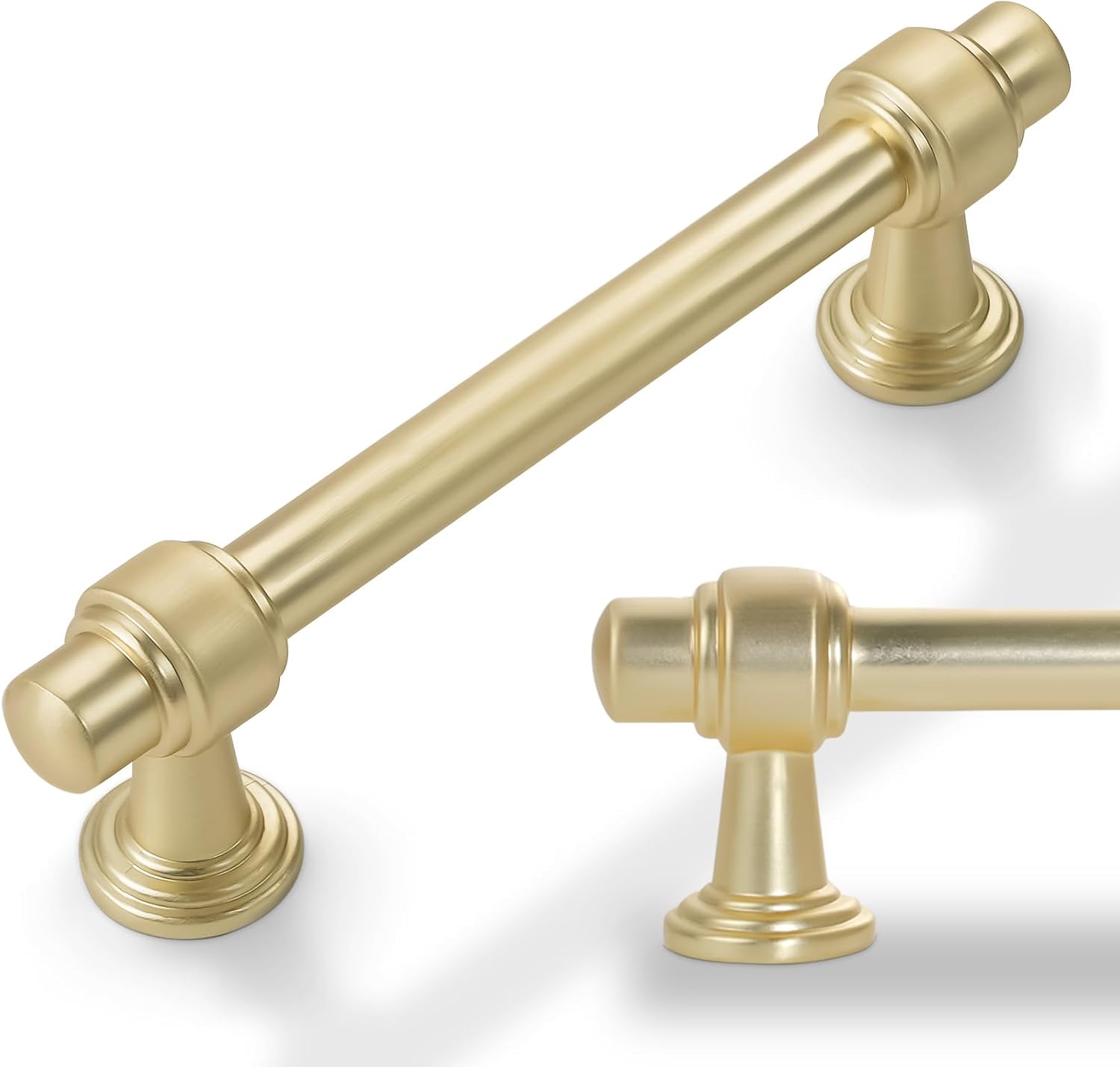 10 Pack Brushed Gold Cabinet Pulls for Kitchen and Bathroom