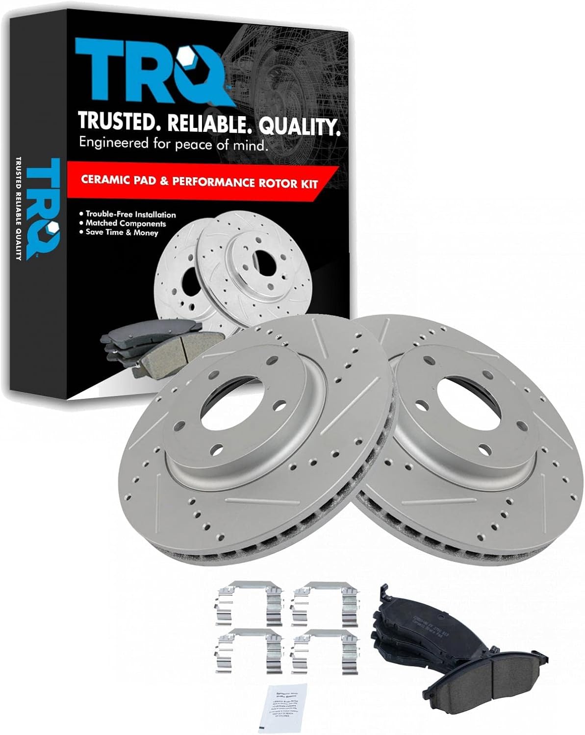 TRQ Front Performance Brake Pad & Rotor Kit for INFINITI M45