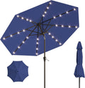 9FT Solar Umbrella 32 LED Lighted Patio Umbrella w/Crank and Tilt