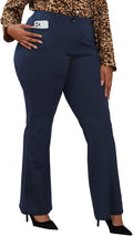 Wrinkle-Free Stretch Dress Pants for Women Plus Size - Pull-on Comfort