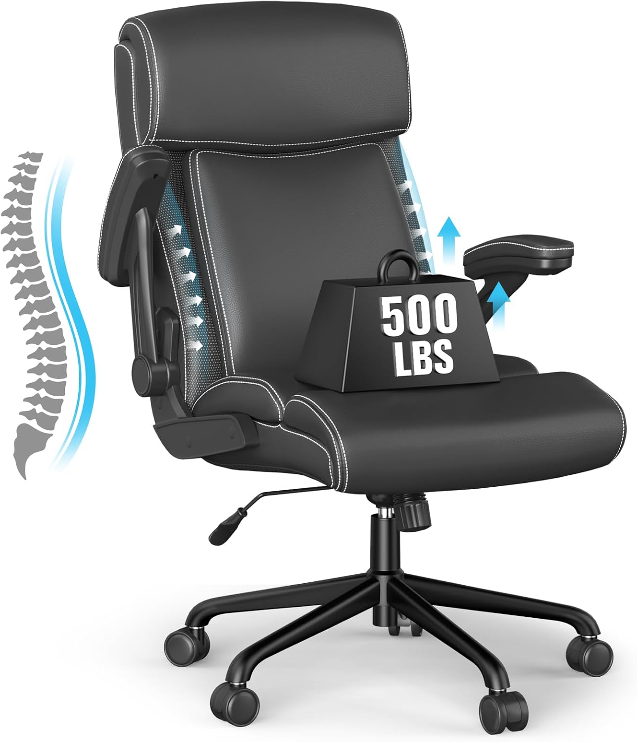 Big and Tall Office Chair for Heavy People with Adjustable Height