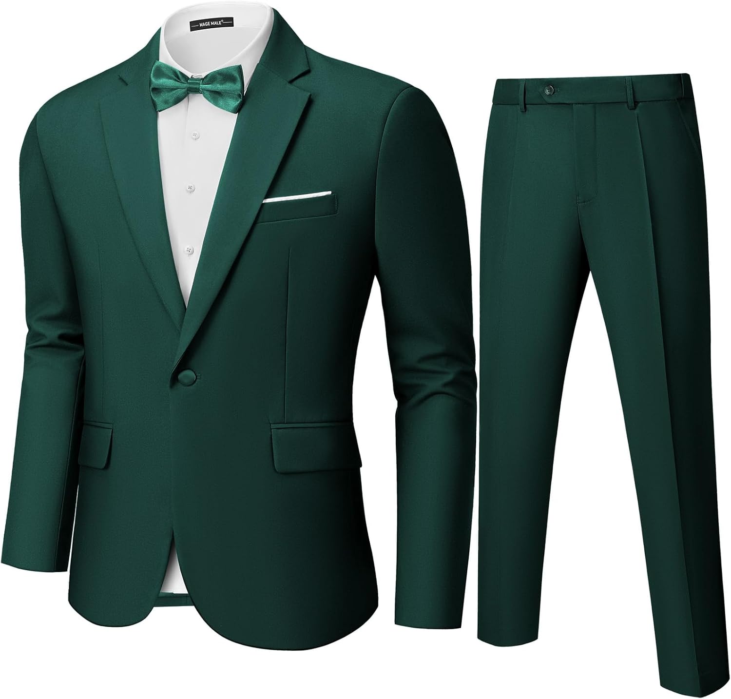 MAGE MALE Men's 2 Piece Suit Slim Fit Formal Tuxedo Set