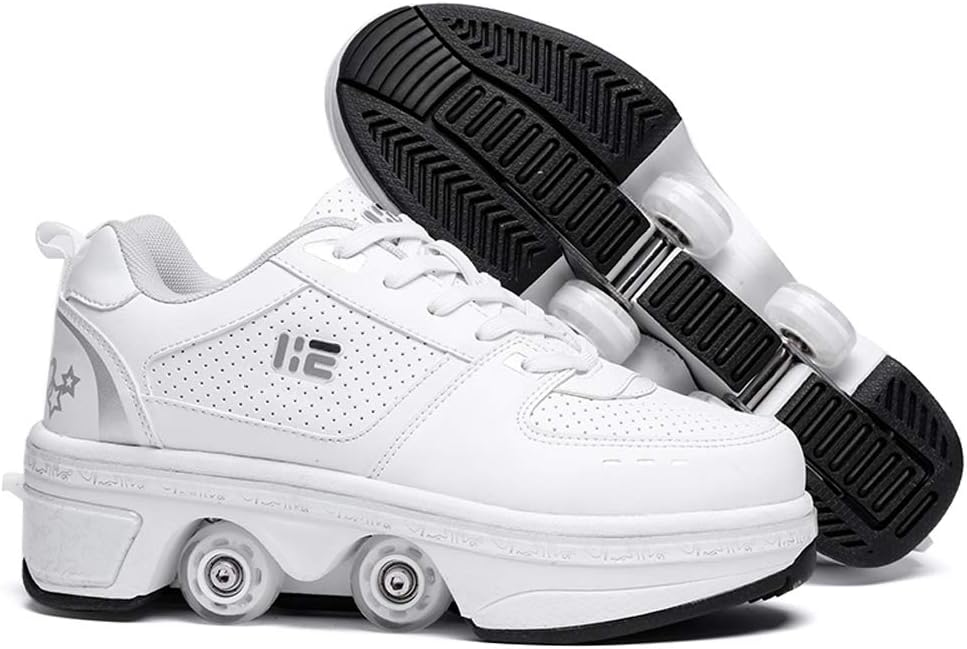 Four-Wheel 2-in-1 Roller Skate Shoes for Kids and Adults