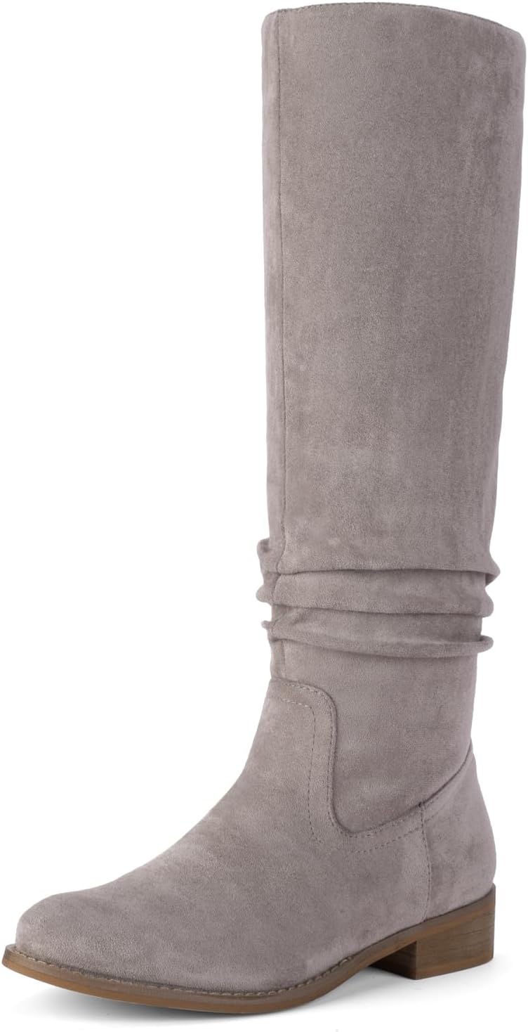 Shoe'N Tale Women's Knee High Boots with Side Zipper Design