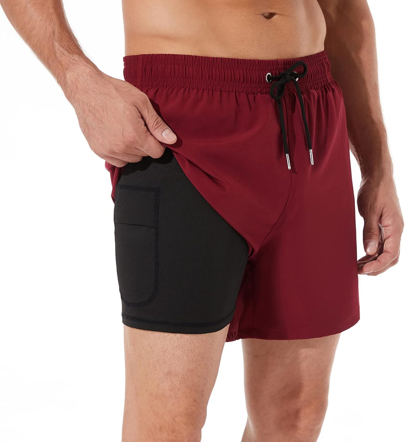 BRISIRA Mens Swim Trunks Quick Dry 5 inch Inseam Beach Shorts