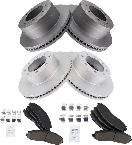 TRQ Front and Rear Brake Pad & Rotor Kit for Ford F-250 F-350