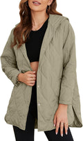 Long Quilted Jackets for Women - Lightweight Hooded Winter Coat