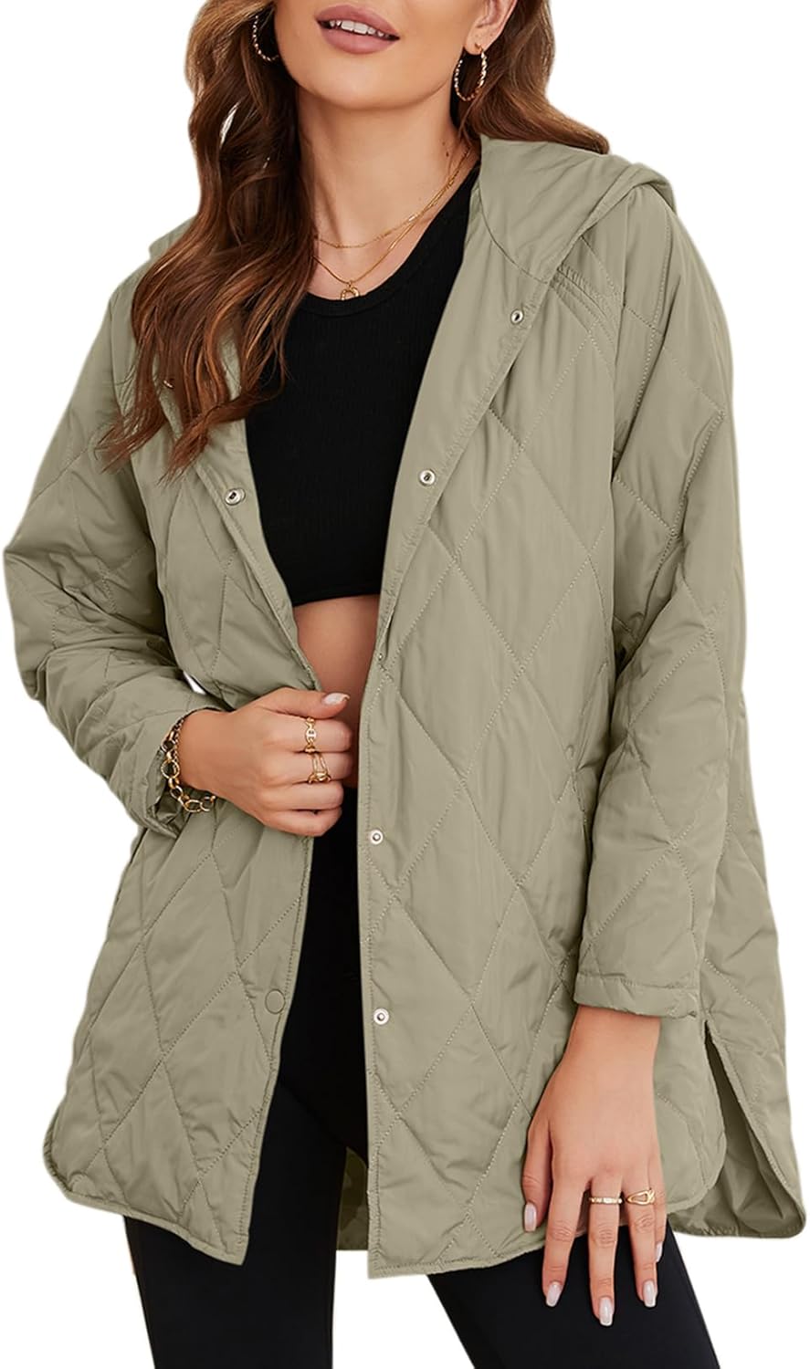 EVALESS Long Jackets for Women: Stylish Quilted Winter Coat