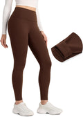 Matte Fleece Lined Leggings 28in - Warm High Rise Thermal Pants