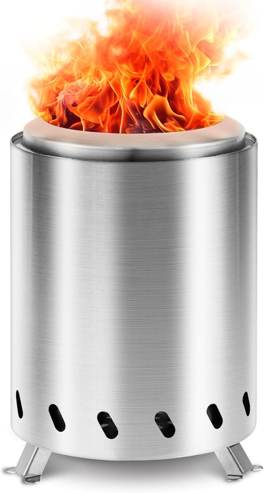 Portable 6 Stainless Steel Firepit - Smokeless Patio Heater by Garden Tailor