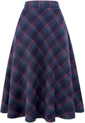 Long Plaid Wool Skirt High Waist A-Line Maxi - Warm Winter Staple