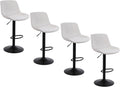 Bar Stools Swivel Counter Height with Back - Adjustable PU Leather Set