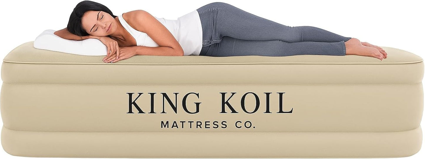 King Koil Luxury Air Mattress with Built-in Pump for Comfort