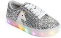Kids Sneakers White Low Top Lace Up Light Up Shoes - Playful Soles