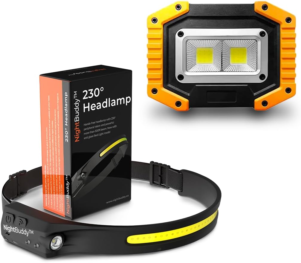 NightBuddy LED Headlamp: 4X Brighter & Rechargeable