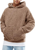 Runcati Mens Fuzzy Sherpa Pullover Hoodie Sweatshirt - Cozy Men's