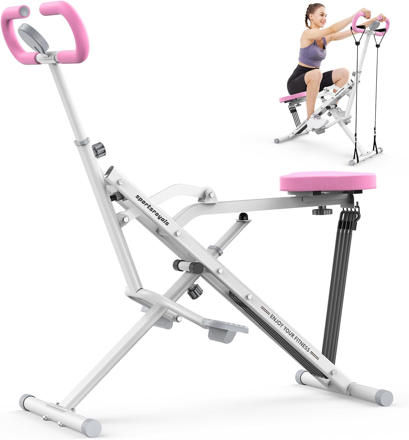 Sportsroyals 2-in-1 Squat & Row Machine