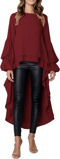 PRETTYGARDEN Women's Lantern Long Sleeve Casual Blouse Dress