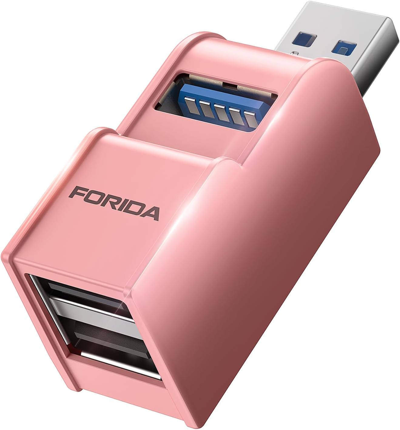 FORIDA Pink USB Hub - Effortlessly Expand Connectivity 